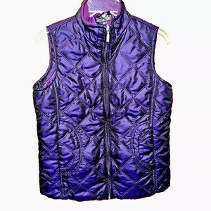 Jane Ashley Women's Iridiscent Purple Sleeveless Zip Quilted Outdoor Vest PM